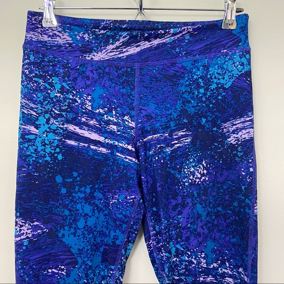 Champion Duo Dry High Waisted Leggings Blue Paint Splatter Medium - Picture 6 of 11